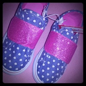 Sparkly Sneakers with Hearts